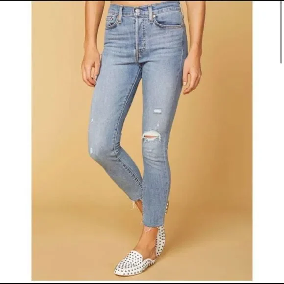 Levis Wedgie Skinny High Rise Distressed Jeans - Picture 5 of 9